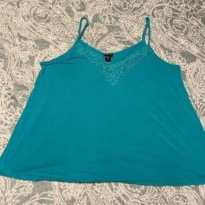 Torrid Turquoise Flowy V-neck Spaghetti Strap Tank Top- Must Bundle